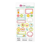 Anita y Su Mundo Collection Mis Recettes de planches d'autocollants, 21 motifs par feuille, papier, multicolore, 15 x 32 cm