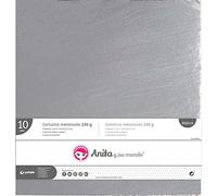Anita y Su Mundo Lot de 10 Feuilles de Papier cartonné Argenté métallisé 30,5 x 30,5 cm