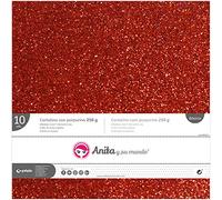 Anita y Su Mundo Lot de 10 feuilles de papier rouge pailleté 30,5 x 30,5 cm