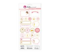 Anita y Su Mundo Lot de 5 stickers de première communion pour fille Rose 15 x 32 cm