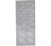 Anita's Elegant Merci Autocollants Contours, Argent