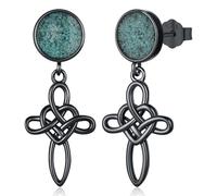 Aniu Boucles d'oreilles Viking Argent Sterling 925, Boucle d'oreille Viking avec Diamants/Runes Viking/Marteau de Thor/Loup Bijoux Vikings pour Homme Femme