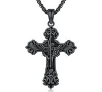 Aniu Collier Saint Michael/Saint Christophe/Jésus Christ Argent Sterling 925, Chretienne Amulette Bijoux Religieuse pour Homme Femme