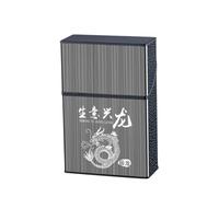 Aniyan Étui à cigarettes en plastique avec 12 signes du zodiaque, portable, anti-humidité, élégant, pour 20 cigarettes, motif dragon