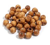 Aniyan Lot de 100 perles en bois naturel à grand trou - 11 x 12 mm - Perles en bois naturel à enfiler - Pour la fabrication de bijoux, bracelets en macramé (marron)