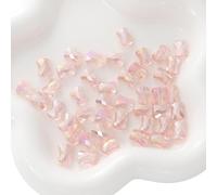 Aniyan Lot de 108 perles en verre - 10 x 8 mm - En forme de nœud - Perles en cristal à facettes - Pour la fabrication de bracelets, colliers, bijoux (rose)