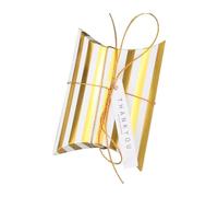 Aniyan Lot de 30 boîtes à dragées avec étiquette cadeau et ficelle pour mariage, communion, confirmation, baptême, départ (rayures dorées)