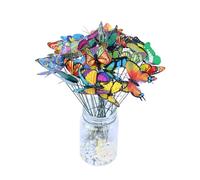 Aniyan Lot de 40 papillons de décoration de jardin avec tiges - En PVC 3D imperméable - Décoration de jardin pour balcon, terrasse, plantes, fête