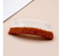 Aniyan Lot de 6 peignes à cheveux en peluche, 10 x 5 cm, peignes latéraux français, 18 dents, faits à la main, pour femmes et filles, accessoires de cheveux pour l'automne et l'hiver (marron)