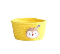 Aniyan Panier de rangement en corde de coton tressé - Petite boîte de rangement - Sans couvercle - Pour jouets, salle de bain, chambre à coucher - Décoration (pingouin jaune, 16 x 12,5 x 10 cm)
