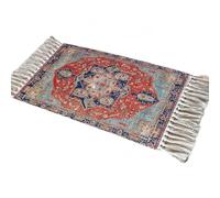 Aniyan Tapis bohème, en coton, lavable, avec glands, tapis tissé pliable pour camping, extérieur, salon, chambre à coucher, cuisine, couloir - Antidérapant - Tissé à la main - L?Ufer (style C)