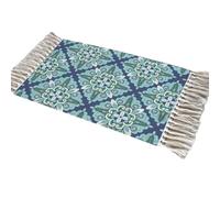 Aniyan Tapis bohème, en coton, lavable, avec glands, tapis tissé pliable pour camping, extérieur, salon, chambre à coucher, cuisine, couloir - Antidérapant - Tissé à la main - L?Ufer (style I)