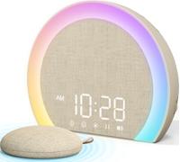 ANJANK Réveil lumineux avec Vibrations Puissantes - Double Alarme, Veilleuse 9 Couleurs,Volume 115 dB, 8 Sonneries, Réglage Luminosité 0-100%, Charge USB-C,Réveil numérique pour Sourds/Enfants/Adultes
