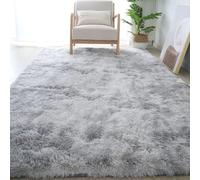 ANJIAJIE Tapis Salon Shaggy Poil Long 180 x 210 cm Antidérapant, Doux Au Toucher, Doux, Antidérapant, Moderne Tapis de Salon Shaggy pour Chambre à Coucher, d'enfant, Gris Clair