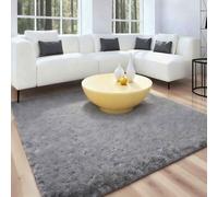 ANJIAJIE Tapis Salon Tapis Chambre 130 x 210 cm Super Doux, Shaggy, Moelleux, Dessous Antidérapant, Moderne Salon Shaggy Chambre pour, Gris