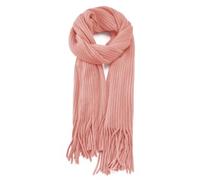 Anjing Foulard en laine tricotée avec pompon - Couleur unie - Doux et élégante - Pour l'hiver - Pour femme