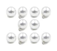 Anjing - Lot de 10 boutons délicats en perles blanches pour pull et robe de femme, blanc, 15 mm