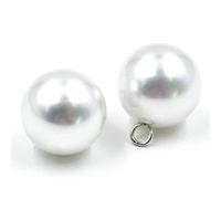 Anjing - Lot de 10 boutons délicats en perles blanches pour pull et robe de femme, blanc, 8 mm
