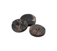 Anjing Lot de 12 boutons en corne véritable pour blazers, costumes, manteaux, cornes de buffle marron naturel, 28 mm
