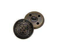 Anjing Lot de 12 boutons métalliques style rétro avec fermoir à coudre Laiton vieilli, 20 mm