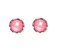 Anjing Lot de 12 boutons ronds en résine imitation pierre à coudre à dos plat pour loisirs créatifs et vêtements Rose