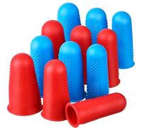 Anjing Lot de 12 protège-Doigts en Silicone pour Pistolet à Colle Chaude, colophane et résine pour Scrapbooking Rouge et Bleu