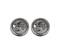 Anjing Lot de 20 boutons à tige en métal avec design ancre, Argenté., 20 mm