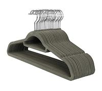 Anjing Lot de 20 cintres en velours avec organiseur à cravates, crochet pivotant à 360°, gris