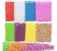Anjing Lot de 8 mini billes en polystyrène pour slime et petites perles en mousse