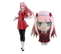 Anjinguang Darling in the FranXX Figurine d'action Zero Two de 17,5 cm + ensemble de peluche Zero Two de 25 cm, figurine de collection Anime 02, modèle de bureau, cadeau pour les fans