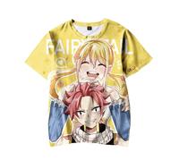 Anjinguang FAIRY TAIL T-shirt Erza Scarlet Natsu Dragneel Lucy Heartfilia Anime d'été Cosplay Manches Courtes Col Rond Dessin Animé Mode Casual Sport Top Hommes Femmes, Type 4, XL