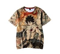 Anjinguang FAIRY TAIL T-shirt Erza Scarlet Natsu Dragneel Lucy Heartfilia Anime d'été Cosplay Manches Courtes Col Rond Dessin Animé Mode Casual Sport Top Hommes Femmes, Type 6, XXS