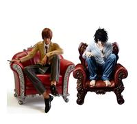 Anjinguang Figurine Yagami Light Anime - 16 cm - Détective L assis sur un canapé - Figurine en PVC - Décoration de bureau - Cadeau de collection