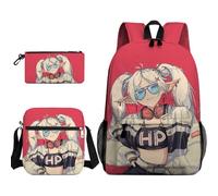 Anjinguang Frieren Sac à dos 3 pièces Himmel/Fougère/Stark Anime Sac d'école imprimé 3D avec sac à bandoulière et sac de papeterie Sac à dos léger 3 en 1 Sac à dos de voyage, Type 1, Taille unique