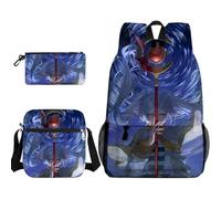 Anjinguang Frieren Sac à dos 3 pièces Himmel/Fougère/Stark Anime Sac d'école imprimé 3D avec sac à bandoulière et sac de papeterie Sac à dos léger 3 en 1 Sac à dos de voyage, Type 12, Taille unique