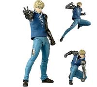 Anjinguang Genos Figurine - 15 cm Super Action Statue de combat articulations mobiles Modèle de personnage avec accessoires, décoration de bureau, cadeaux de collection pour les fans