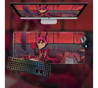 Anjinguang Hazbin Tapis de souris pour hôtel, Alastor/Angel Dust Anime - 800 x 300 mm - Grand tapis de souris de jeu pour ordinateur portable, bureau, étudiant - Résistant à l'eau, qig24030980