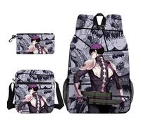 Anjinguang Kafka Hibino Lot de 3 sacs à dos avec sac à bandoulière et trousse à crayons pour étudiants, loisirs, Type 1, Taille unique, Ensemble cartable