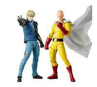 Anjinguang Lot de 2 figurines d'anime Genos/Saitama en PVC Super Action Statue de combat Articulations mobiles Modèle de personnage avec accessoires Collection Décoration Cadeau 15 cm