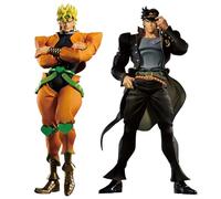 Anjinguang Lot de 2 figurines JJBA Anime Dio Brando/Jotaro 22 cm Pose debout Figurine en PVC Modèle de dessin animé Statue de collection Décoration de bureau Ornement Cadeau