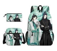 Anjinguang Lot de 3 sacs à dos étanches pour garçons et filles avec sac à bandoulière et trousse à crayons, He Xuan/Hua Cheng/Xie Lian, Type 10., Taille unique, Ensemble cartable