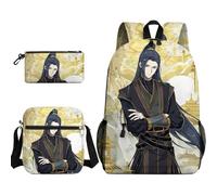 Anjinguang Lot de 3 sacs à dos étanches pour garçons et filles avec sac à bandoulière et trousse à crayons, He Xuan/Hua Cheng/Xie Lian, Type 8., Taille unique, Ensemble cartable