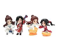 Anjinguang Lot de 4/2 figurines chinoises Tian Guan Ci Fu Hua Cheng x Xie Lian 8-9 cm Version Q Figurine d'action Statue de dessin animé Modèle PVC Collectible Bureau Ornements Cadeaux