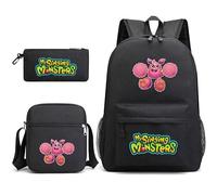 Anjinguang My Singing Monsters Sac à dos 3 pièces avec impression 3D pour étudiants, adolescents, cadeaux de Noël et d'anniversaire, Type 1, Taille unique, Ensemble cartable