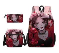 Anjinguang Osaki Nana Sac à dos 3 pièces Komatsu Nana Sac d'école imprimé 3D avec sac à bandoulière et sac de papeterie 3 en 1 Sac à dos de voyage décontracté, Type 8., Taille unique, Ensemble