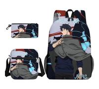 Anjinguang Sung Jin Woo Sac à dos 3 pièces Cha Hae-in Anime 3D imprimé cartable avec sac à bandoulière et sac de papeterie 3 en 1 décontracté léger sac à dos de voyage, Type 12, Taille unique