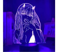 Anjinguang Veilleuse LED illusion 3D Anime Zero Two pour enfants filles Décoration de chambre Manga pour les anniversaires et les vacances