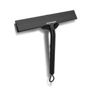Anjinwiper Raclette de Douche en Silicone avec Support pour Verre, Miroir, carrelage - 22 cm - Noir Mat