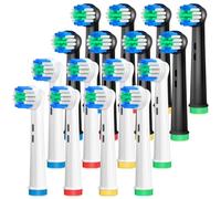 AnjoCare Têtes de brosse de rechange, 16 têtes de brosse à dents électriques de rechange pour Oral B Braun, têtes de brosse à dents rechargeables compatibles avec Oral B Pro1000/3000/5000/7000