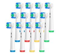 AnjoCare Têtes de brosse de remplacement,12 paquets de têtes de brosse à dents électrique pour Oral B Braun,têtes de brosse rechargeables compatibles avec Oral B Pro1000/3000/5000/7000